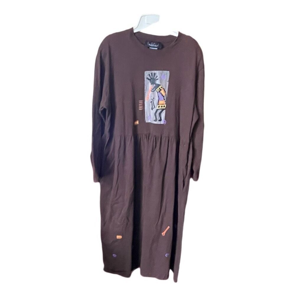 Vintage L.A. art wear size XL handmade in CA Kokopelli design.